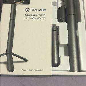 CliqueFie Selfie Stick with Tripod - Gray